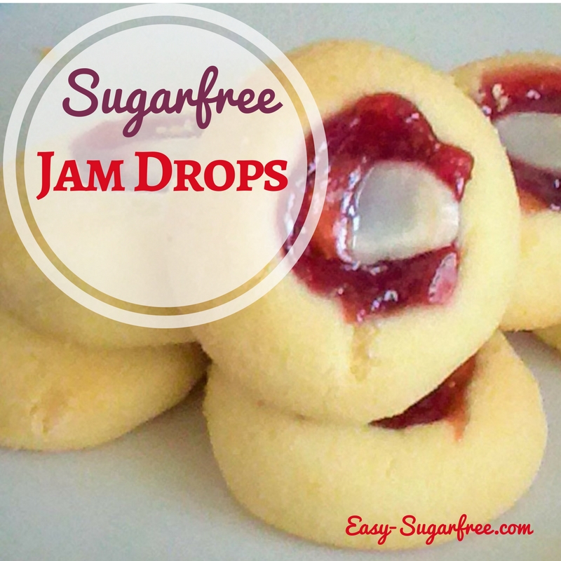 Delightful little jam drops shortbread made at home with no sugar.