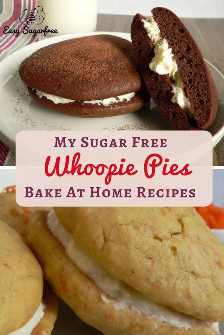 sugar free cake recipe for whoopie pies. Carrot cake whoopie pies and chocolate whoopie pies to bake at home. Delicious and light!